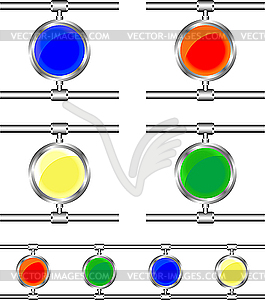 Round metall buttons - vector clipart