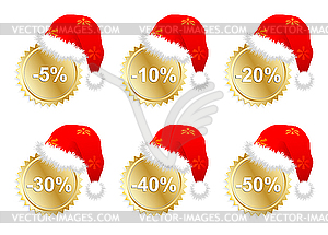 Six christmas promo stickers - vector clipart