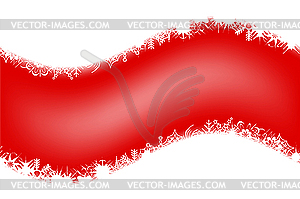 Red snowflakes card - vector image