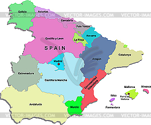 Spain map - vector clipart