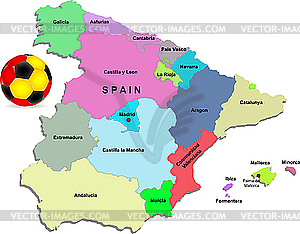 Spain football map - vector clipart