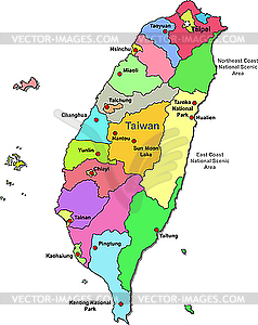 Taiwan map - vector clipart