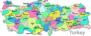 Turkey map - vector clip art