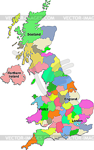 Великобритания карта - векторный рисунок