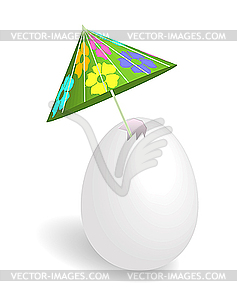 Umbrella and egg - royalty-free vector clipart