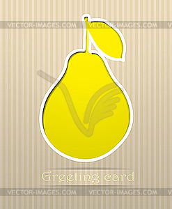 Pear postcard - vector clip art