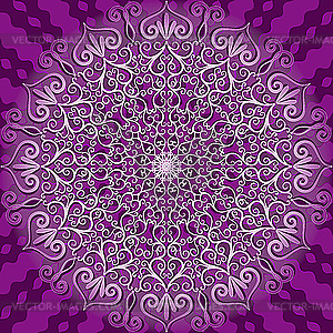 Круглый фиолетовый орнамент - изображение в векторе