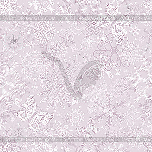 Gentle pink seamless Christmas pattern - vector clip art