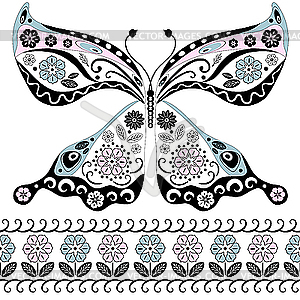 Vintage butterfly - vector image