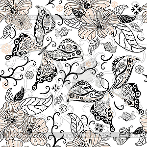 Gentle repeating floral pattern - vector clip art