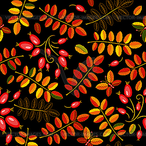 Autumn seamless floral pattern - vector image