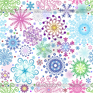 Christmas seamless background of snowflakes - vector clipart / vector image