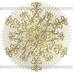 Gold snowflake - vector image