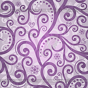Бесшовный фиолетовый узор на день Св. Валентина - цветной векторный клипарт