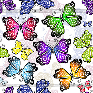 Seamless pattern with butterflies - vector clip art