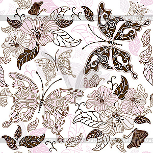 Seamless floral pattern - vector clipart