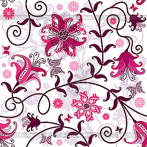 Seamless floral pattern - vector clip art