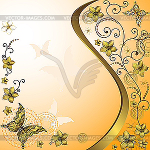 Orange and white vintage frame - vector clipart