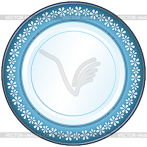 White and blue plate - vector image