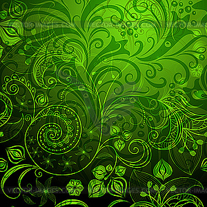 Green floral pattern - vector image