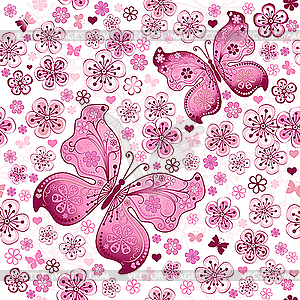Seamless spring floral pattern - stock vector clipart