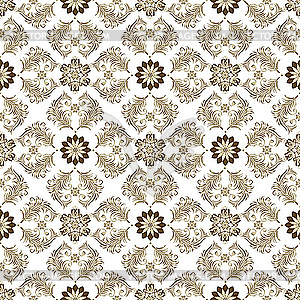 Seamless brown-white vintage pattern - vector clip art