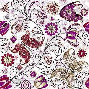 Vintage seamless pattern - vector clipart