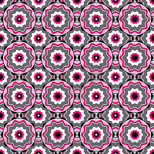 Pink-black-white-grey seamless pattern - vector clipart