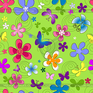 Seamless floral pattern - vector clipart