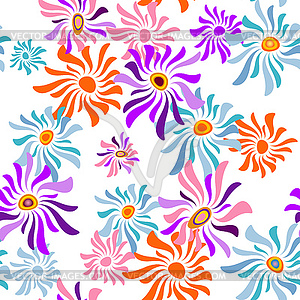 Floral white seamless pattern - vector clipart
