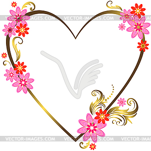 Gold silhouette of heart - vector clipart