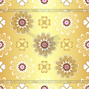 Golden seamless pattern - vector image