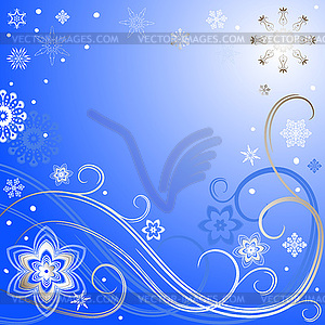 Сине-серебристый рождественские кадр - векторное изображение EPS