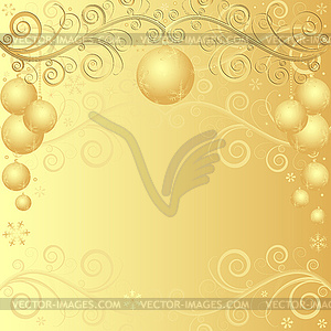 Golden christmas background - vector image