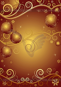 Red-golden christmas frame - vector EPS clipart