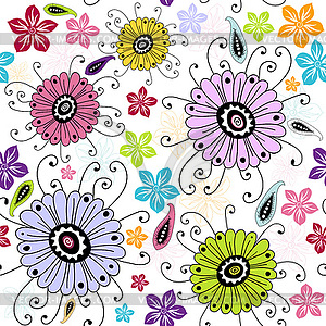 Seamless white floral pattern - vector clip art