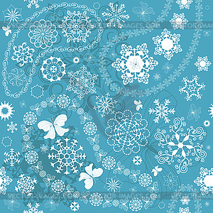 Christmas Seamless blue pattern - vector image