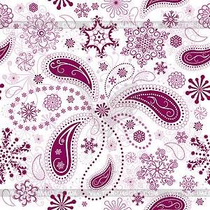 Seamless wallpaper with purple snowflakes - vector image