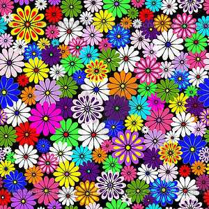 Бесшовные цветочные яркие картины - векторное изображение EPS