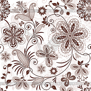 Seamless floral pattern - vector clip art