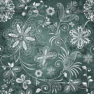 Green-white floral pattern - vector clipart