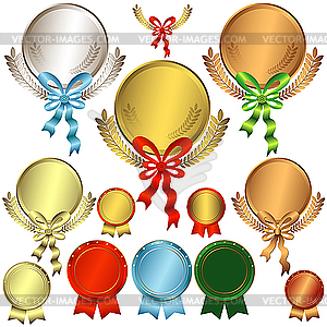 Set metallic awards - vector image