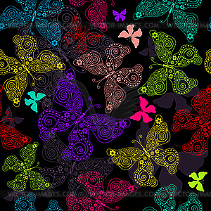 Seamless pattern with butterflies - vector image