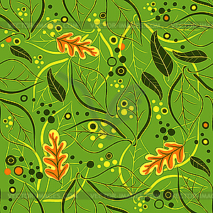 Green seamless floral pattern - vector clip art
