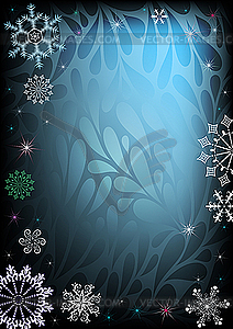 Dark and blue christmas card - vector image