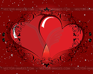 Valentine's card with hearts - vector image