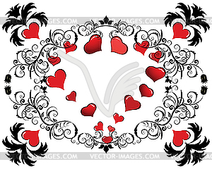 Valentine's frame of hearts - vector clipart