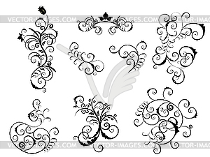 Floral victorian elements - vector clipart