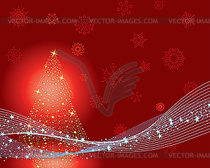 Weihnachtskarte mit Tanne - Clipart-Bild