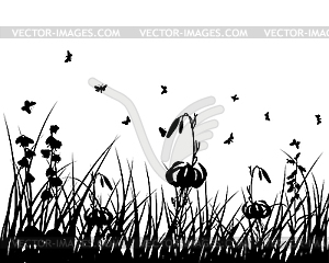 Flower silhouettes - vector image